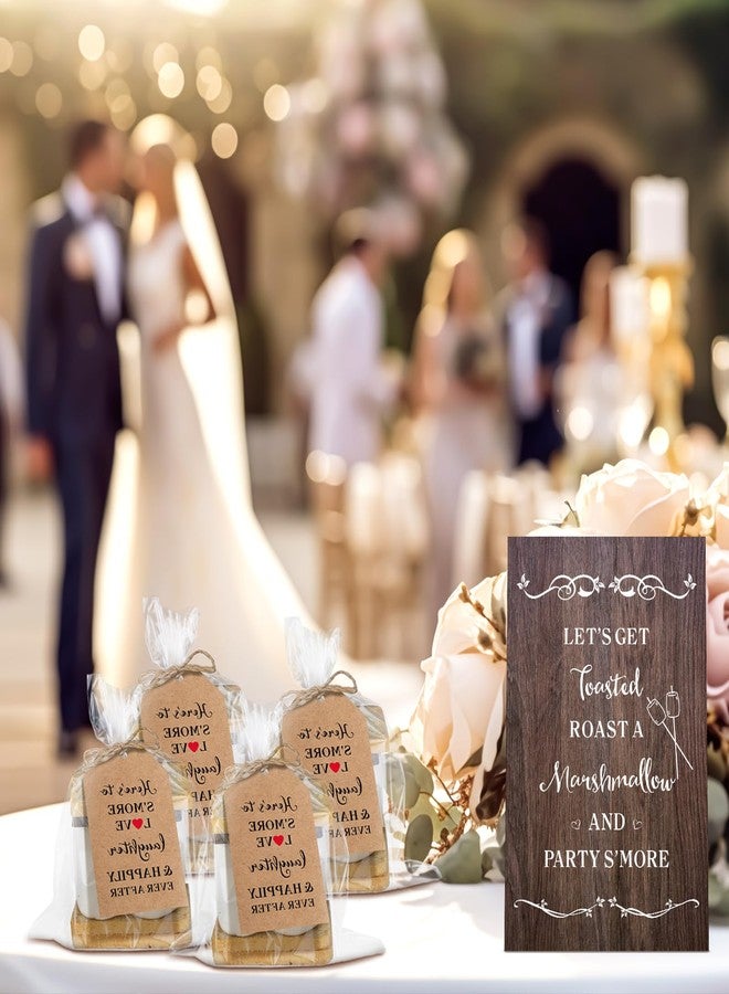 Moinchore 100 Sets Smores Wedding Favors Including 100 Clear Cellophane Smore Bags 100 Paper Insert S'more Love Tags Desktop Stand and 32.81 ft Twine for Wedding Baby Shower Party Favors (Rustic) - Image 4